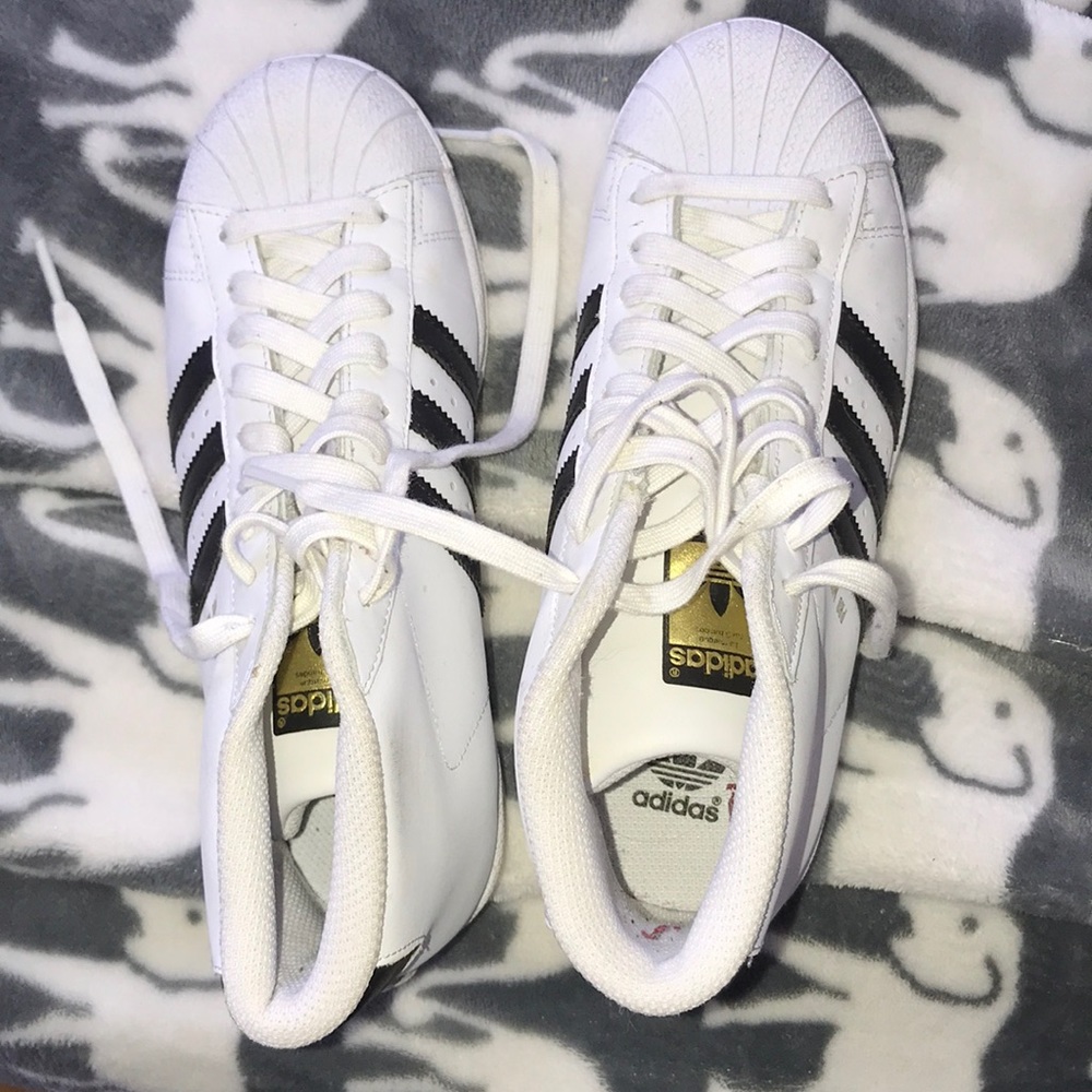 High top Adidas superstar sneakers